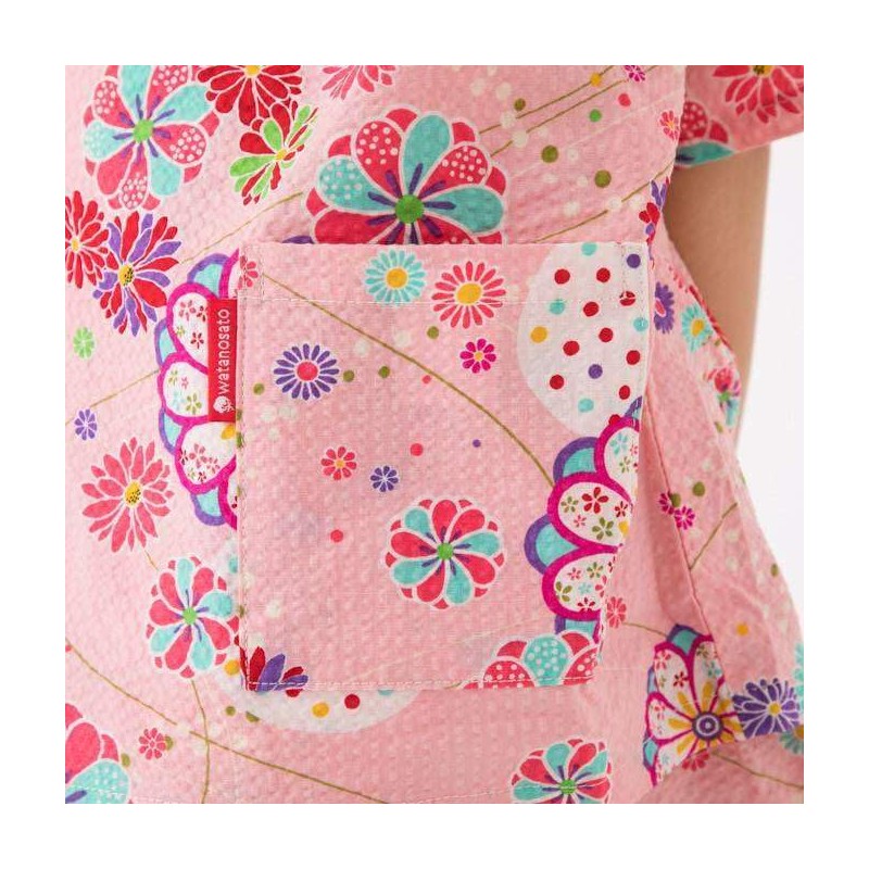 Cotton Town (Watanosat) Size 110/Pink Girls Ripple Jinbei