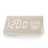 Digital Alarm Clock, with Wooden Electronic LED Time Display, 3