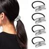 Yuanchu Pack of 4 Metal Hair Cuffs, Ponytail Hair Clip,