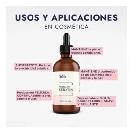 Keratina Queratina liquida pura cosmetica, revitalizante natural, capilar, Hebbe Cosmetics & Ludika 100g