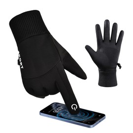 BOYSSPAA Winter Gloves Touch Screen Water Resistant Windproof Thermal for Running Cycling Driving Hiking for Men Women (black, M)