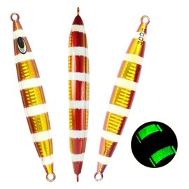 Eupheng Heavy Duty Fishing Jigs Saltwater 200g/300g/400g/500g, Glow in Dark Roller Slow Fall Lead Jig Deep Sea Fishing Jigging Lures for Tuna, Salmon, Sailfish, Grouper Snapper