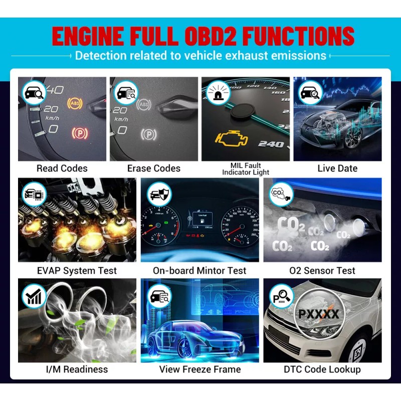 LAUNCH CRE205 OBD2 Scanner Car Diagnostic Tool Engine TCM ABS