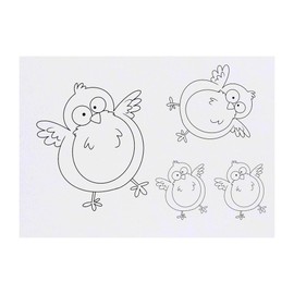 4 x 'Goofy Robin' Temporary Tattoos - Water Resistant, Skin-Safe, Non-Toxic Transfers, Mixed Sizes (TO00083912)
