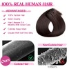 POGINJA Clip in Hair Extensions Real Human Hair, Remy Human