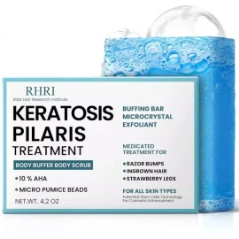 Rida Hair Research Institute 케라토시스 필라리스용 바디 솝 | 10% AHA 및 마이크로 경석 비즈가 있는 각질 제거 비누 스크럽 | 매끄러 [KP Lotion] Body Soap for Keratosis Pilaris | Exfoliating Soap Scrub with 10% AHA and Micro Pumice Beads | Smooth [KP Lotion]