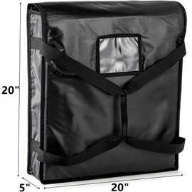 DEAYOU Pizza Bag, Pizza and Food Delivery Bag, Professional Thermal Pizza Warmer Bag, Hot Pizza Carriers for Transport, Catering, Moisture Free, Heavy Duty, 20" x 20" x 5", Black