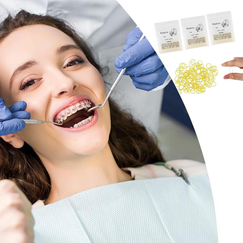 NIYATA 300pcs Orthodontic Elastic Straps Rubber Elastic Orthodontics Dental Care