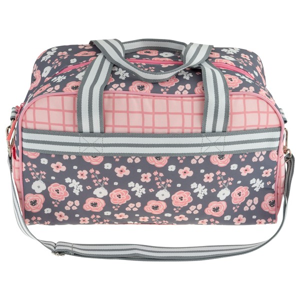 Stephen Joseph Kids' All Over Print Duffel Bag, Charcaol Flower,