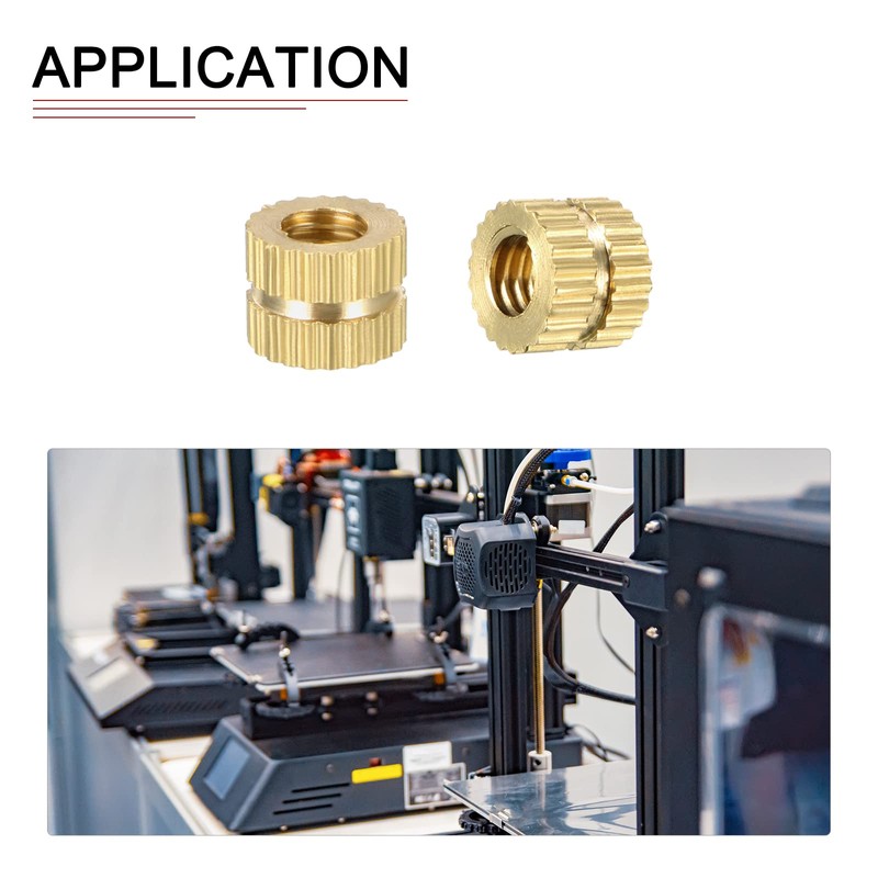 DTGN M4 x 5 x 6.4 mm (IDxLxAD) Knurled Nuts