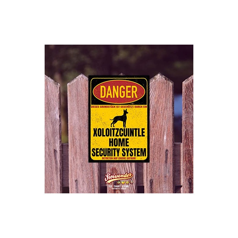 Xoloitzcuintle Xolo Sign Danger Security System Door Sign Dog Warning