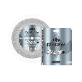 Diadem Pro X Tennis String Reel - Hexagon Design, High-Performance Poly, Multiple Gauges for Power & Spin, Silver, 16 (1.30mm)