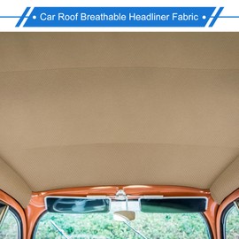 X AUTOHAUX Breathable Mesh Headliner Fabric 60" l x 47" W Interior Trim DIY Roof Repair Replacement for Car Truck RV SUV Automotive Breathable Mesh Fabric Brown