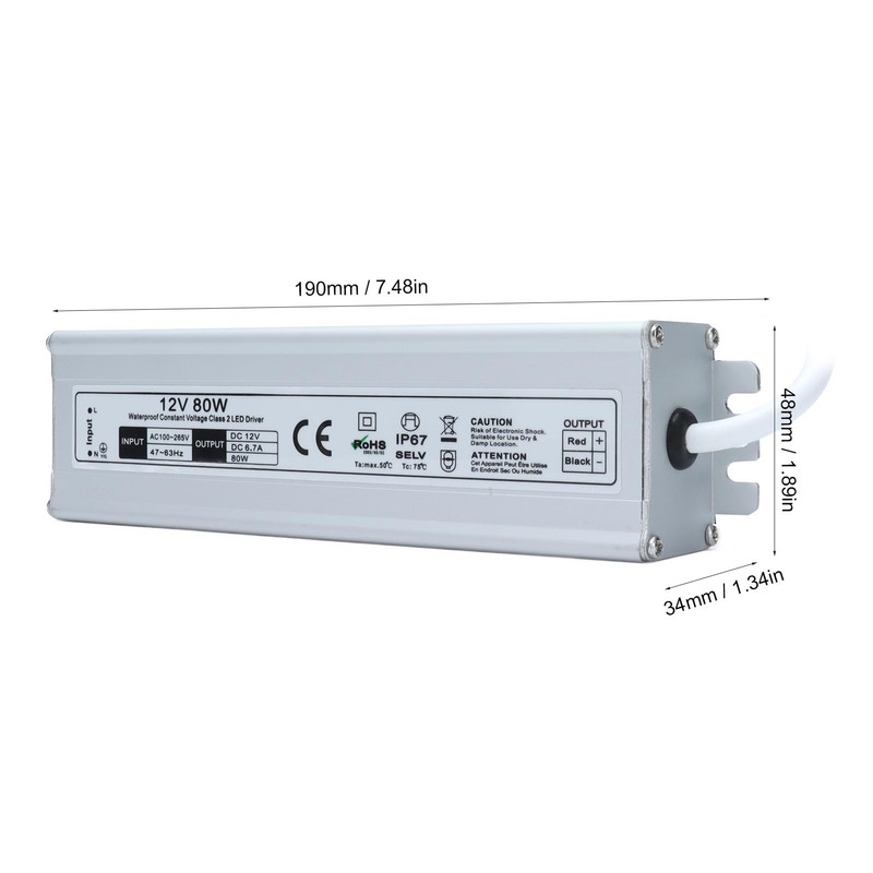 Waterproof IP67 Power Supply High Efficiency Safe Stable Multiple Protection