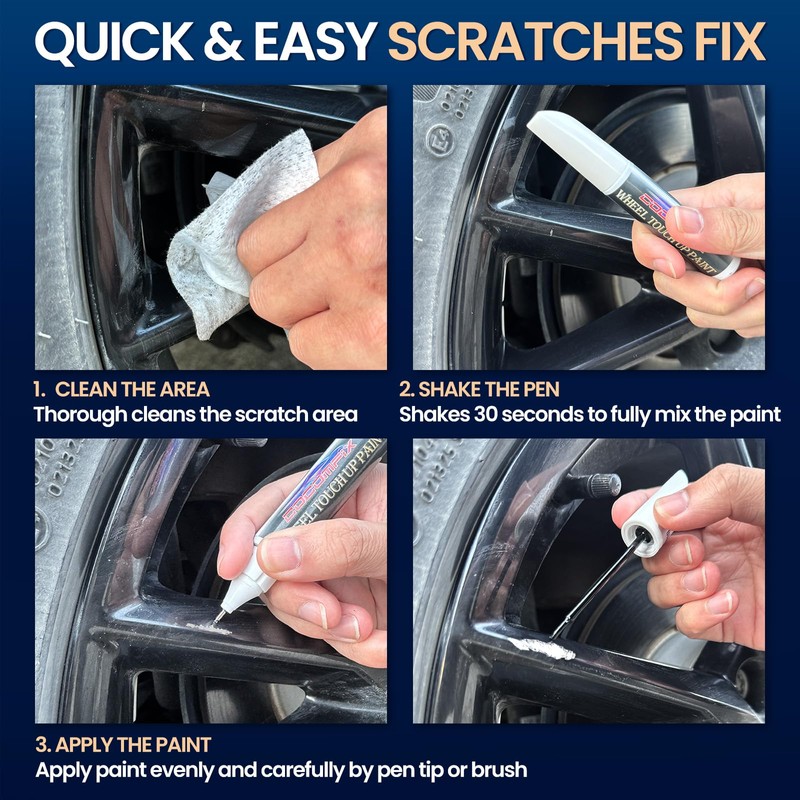 cocomfix Gloss Black Rim Touch Up Paint, Rim Paint, Car