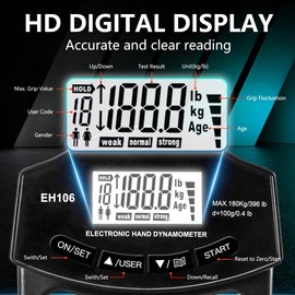 Wazusogok Grip Strength Tester,Hand Grip Dynamometer,Dynamometer Grip Strength,Digital Hand Grip Strength Trainer,Hand Grip Strength Tester,Hand Dynamometer Grip Strength for Sport Home School Use