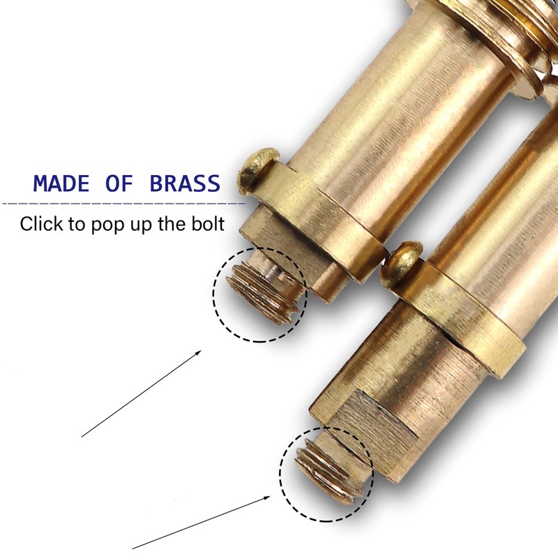 CXMTECH 2PCS Bath/Basin Sink Clicker Ejector Bolts Replacement Brass Poppet