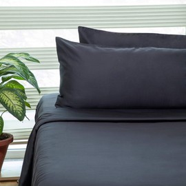 Fabdreams Organic Cotton Sheets Full Size Bed – 400 TC GOTS Certified, Ultra Soft Long Staple Cotton, Eco-Friendly Luxury Bedding Better Than Egyptian Cotton, Breathable Deep 17″ Pockets – Dark Grey