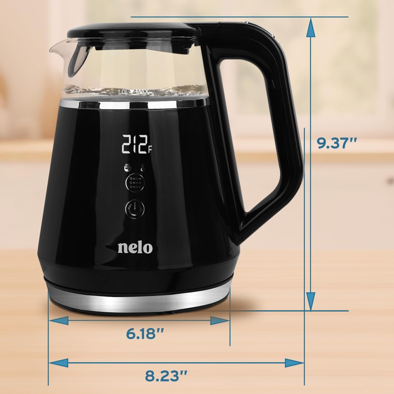 NELO Electric Kettle with 5 Temperature Control Presets, Large Digital