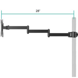 WALI Universal Single Fully Adjustable 3 Tier Arm for WALI Monitor Mounting System (001ARMXL), Black