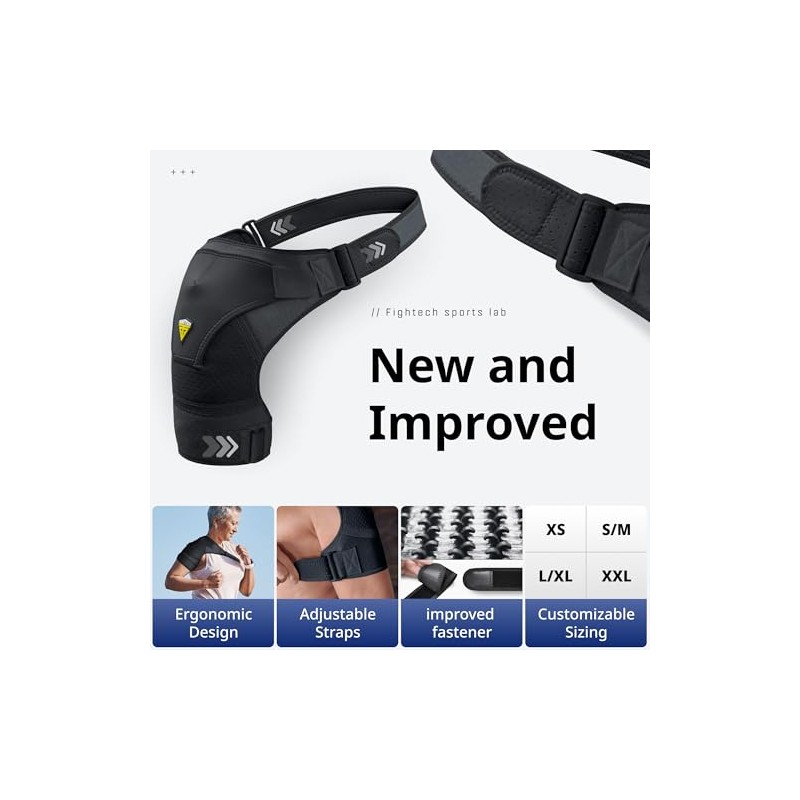 FIGHTECH Shoulder Brace Adjustable Shoulder Support Strap – Black, XX-Large