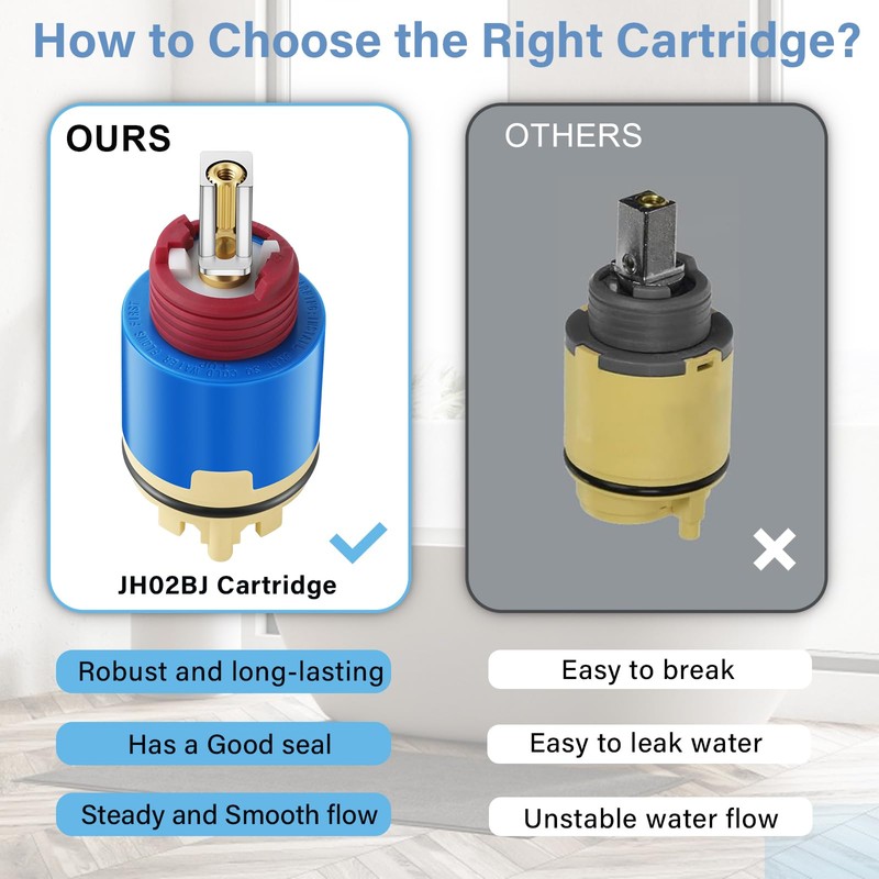JH02BJ HL-40 Ceramic Pressure Balance Cartridge, 40mm Shower Faucet Cartridge