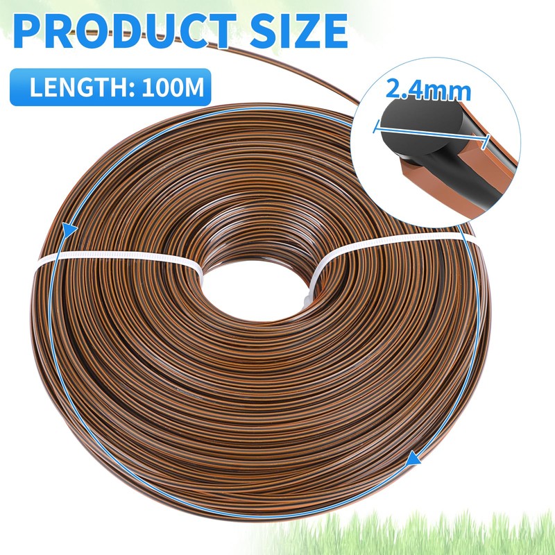 SWAWIS Trimmer Line 2.4 mm x 100 m Brush Cutter