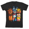 Five Nights at Freddy’s Characters Pins Boy’s Black T-Shirt-L