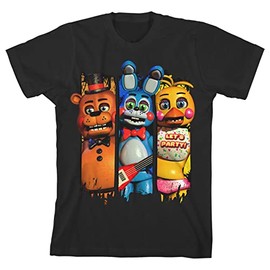 Five Nights at Freddy’s Characters Pins Boy’s Black T-Shirt-L