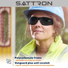 SATTRON 50 Pack of Tinted Safety Glasses, Scratch & Impact Resistant Protective Eyewear, Dark Lenses for UV Protection, Safety Sunglasses for Construction, Outdoor Work & Shooting
