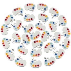 YYlingx 30 Pcs Colorful Paint Tray Charms for Jewelry Making