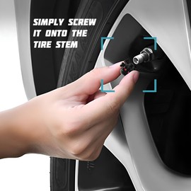 HZEL 8PCS Car Tire Valve Stem Cap, Skull Style Vehicle Tyre Valve Dust Cover with Antirust Copper Core, Dustproof Auto Wheel Air Covers Accessories, Universal for Truck Sedan Bike (Skull B/Black)