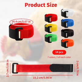 14 Pcs No Crow Rooster Collar to Stop Crowing, Soft Neck Belt for Chickens