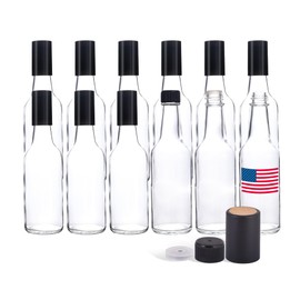 GazeGlyd Hot Sauce Bottles, Glass Bottles with Lids, Glass Bottles for Juicing, Homemade Sauce, Olive Oil, 12 pcs, 250ml, 8.5 oz