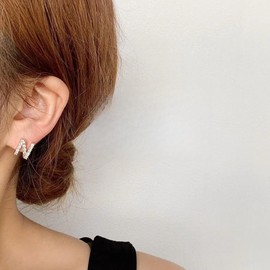 ONLYJUMP 14K Yellow Gold Plated Sterling Silver CZ Alphabet Letter Earrings for Women Hypoallergenic Earrings Diamond Silver Initial Earrings Cubic Zirconia Stud Earrings Jewelry Gifts (N)