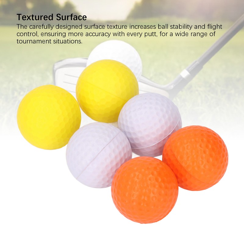 6Pcs Golf Balls Set 3 Colors Textured Surface Balls and