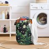 Black Cat in Greenery Laundry Basket with Sturdy Handles, Cute