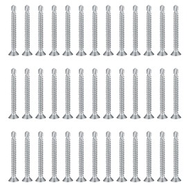 120 Pieces 4.2 x 38 mm Sheet Metal Self Tapping Screws, 410 Stainless Steel Phillips Countersunk Flat Head, Self Drilling