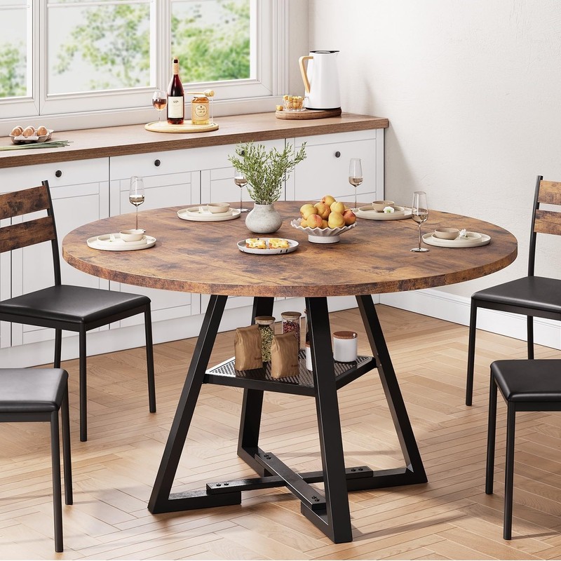 Jocoevol Round Dining Table for 4,Kitchen Dining Room Circle Dinner