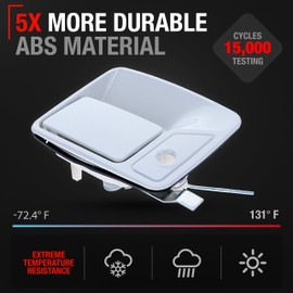 T1A Exterior Front Passenger Door Handle - Compatible with 1999-2016 Ford F-250, Ford F-350, Ford F-450, Ford F-550 Super Duty - Oxford White w/Keyhole - OEM YC3Z-3622404-AAG, 80646