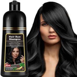 lymznus Champú Tinte Instantáneo Negro 3 En 1 Para Hombres Y Mujeres, Champú Herbal Para Cubrir Las Canas, Champú Natural Para Canas Fácil De Usar... 