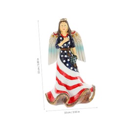Cabilock Independence Day Angel Figurine Garden Statue Resin Ornament Angel Shape Hands Praying