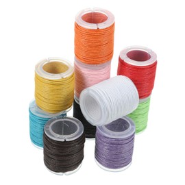 Angoily 10Pcs Waxed Cotton Cord for DIY Bracelet Necklace Craft Projects Durable Random Color Wax String for Jewelry Making Beading Leatherwork
