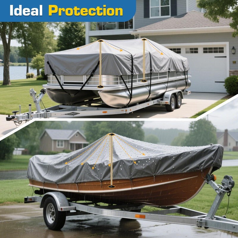 Fuprosico Pontoon Cover Support Poles with Ring Sandbag Much More
