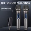 HUACAM Wireless Microphone,Rechargeable Wireless Dual UHF Microphone,Dual Handheld Dynamic Wireless