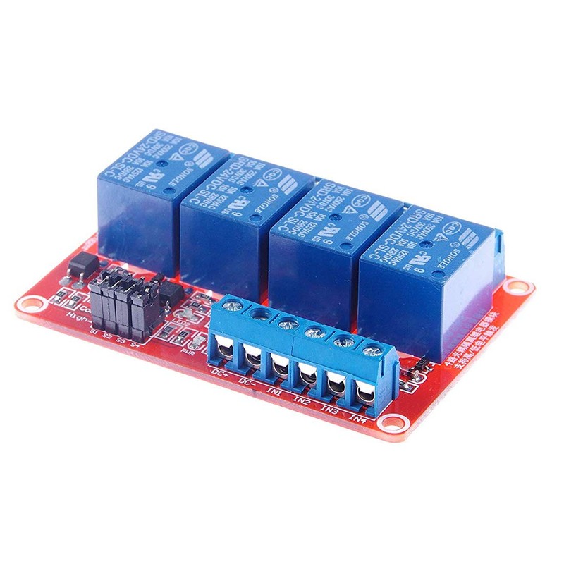 Hailege 2pcs 24V 4 Channel Relay Module OPTO Insulated Support