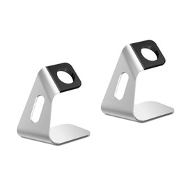 Housoutil 2pcs Charging Stand for Stylish Silver Dock Anti-Slip Stability Convenient Viewing Angle and Easy Cable Management Compatible All Models