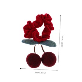WOONEKY Girls Hair Accessories Cherry Scrunchy Soft Fabric Comfortable Hair Tie Multi-use for Parties Weddings