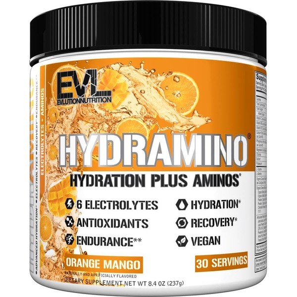 Evlution Nutrition HYDRAMINO Complete Hydration Multiplier, All 6 Electrolytes, Vitamin