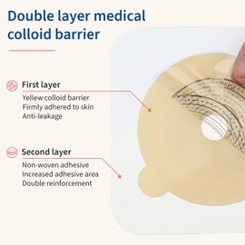 30 PCS Ostomy Supplies Colostomy Bags 2 Piece Ostomy Bag Two Piece Ostomy Drain Pouches for Ileostomy & Stoma Care, Trim-to-Fit 15-60 mm (20 x Bags+10 x Skin Barriers)